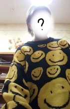 Suéteres de gran tamaño para hombre, Tops de otoño e invierno, ropa de dibujos animados con sonrisa de dibujos animados, ropa informal estilo Hip Hop, Jersey Harajuku, 2020