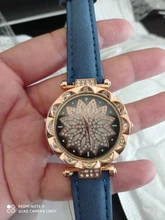 Las mujeres cielo estrellado cielo reloj de lujo de oro rosa diamante Relojes de Cuero ocasionales de las señoras banda de cuarzo reloj de pulsera mujer reloj zegarek damski