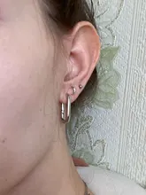 ANENJERY aro-pendientes de plata de primera ley diseño geométrico para mujer, aretes pequeños, aros pequeños, plata esterlina 925, estilo francés, Punk, Hip Hop, fiesta