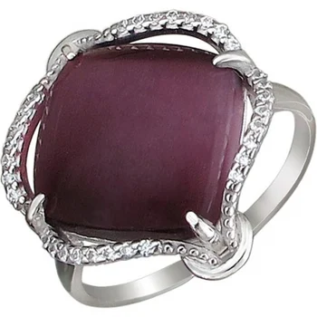 Esthete ring with zirconium and cat's eye in silver 
Esthete ring with zirconium and cat's eye in silver