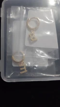 ROXI 1PC 26 letras en inglés de oreja Piercing pendiente de Plata de Ley 925 inicial oído hebilla pendientes de aro para la joyería de las mujeres