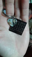 LLavero de calendario personalizado, foto personalizada, fecha de aniversario resaltada con corazón, grabado de fecha especial, regalo