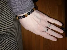 De moda 10mm brazaletes ojo de tigre de los hombres hematita Pulsera Energy Balance obsidiana joyas para cuidado de la salud para el regalo de las mujeres Pulsera Hombre