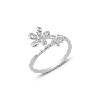Silver 925 Sterling Zircon Daisy Ring 
Silver 925 Sterling Zircon Daisy Ring