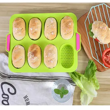 New 8 Holes Non-Stick Silicone Bread Mold Party DIY Mini Baguette Baking Tray Round Baking Tool Baguette Pan New Arrival
New 8 Holes Non-Stick Silicone Bread Mold Party DIY Mini Baguette Baking Tray Round Baking Tool Baguette Pan New Arrival