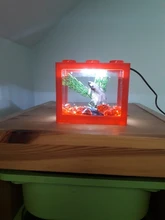 Mini acuario con lámpara LED USB para peces betta, tanque para peces con luz para lucha de peces