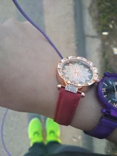 Las mujeres cielo estrellado cielo reloj de lujo de oro rosa diamante Relojes de Cuero ocasionales de las señoras banda de cuarzo reloj de pulsera mujer reloj zegarek damski