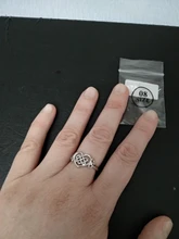 Anillo de boda con nudo celta y corazón calado para mujer, sortija clásica de doble Feria, Color oro blanco, regalo de fiesta, joyería KAR397