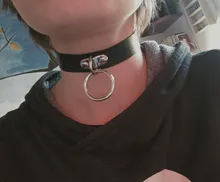 Gargantilla de cuero sintético con tachuelas para mujer, Collar de cuero sintético con cierre de llave, corazón redondo, remache de punta, fiesta de cumpleaños regalo para, 2020