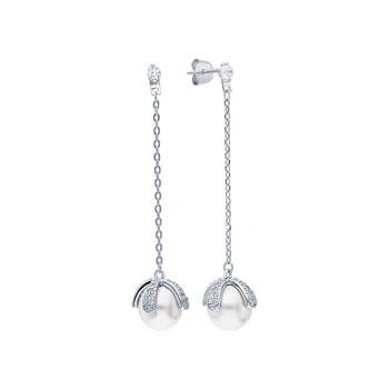 Silver earrings with cubic zirconia and pearls imitation sunlight sample 925
Silver earrings with cubic zirconia and pearls imitation sunlight sample 925
