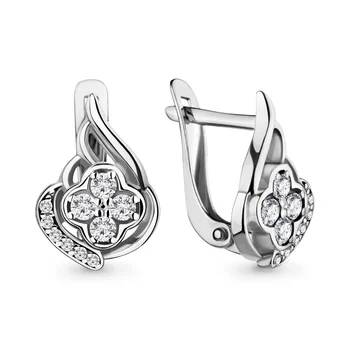 Aquamarine earrings with cubic zirconia, 925 sterling silver 
Aquamarine earrings with cubic zirconia, 925 sterling silver