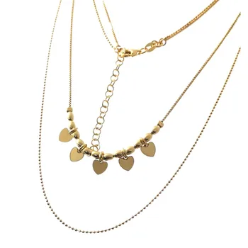 Choker Sterling Silver 925m gold plated double chain Korean 45cm. Hearts hanging chain 50cm.
Choker Sterling Silver 925m gold plated double chain Korean 45cm. Hearts hanging chain 50cm.