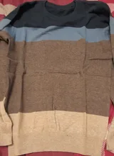 Suéter informal para hombre, Jersey de punto ajustado a rayas con cuello redondo, M-3XL de otoño, 2021