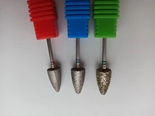 HYTOOS-brocas de diamante para pedicura #60 #130 #180, brocas rotativas de 3/32 pulgadas para manicura, accesorios para el cuidado de los pies