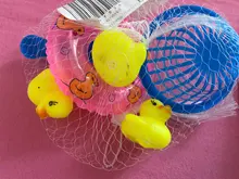 ¡Caliente! 5 unids/set Mini para baño de niños y bebés juguetes pato de goma adorable red de pesca ducha juegos venta al por mayor
