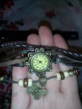 Las mujeres casuales multicapa Vintage mariposa de pulsera de cuero reloj de pulsera damas mujer reloj Montre Femme, relojes caliente 2017