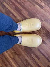 Puimentua-Zapatillas de casa antideslizantes impermeables para mujer, calzado de casa cálido de algodón para interiores, zapatillas suaves de espuma viscoelástica para parejas