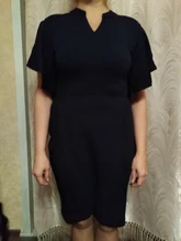 Pencil-Dress Office-Work Bodycon Business-Party Vintage Elegant Ruffle Women Solid-Color