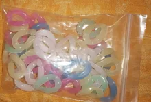 Unids/lote de 5-50 unidades/lote, Color mezclado acrílico, giro plano, ovalado, anillo abierto, Conector de cuentas, collares y pulseras para fabricación de cadena de enlace, cadena colorida