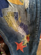 Moda de estilo coreano hombres Jeans parche bordado diseñador de Jeans rasgados pantalones lápiz elástico Streetwear elástico Hip Hop para hombres