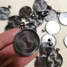 10 unids/lote 25mm tamaño interior 10 colores plateado patrón clásico serie ajuste 25mm cabujón Base de cristal configuración bandeja; Promoción con pérdida de dinero