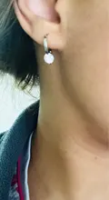 ANENJERY de Plata de Ley 925 de circón brillante geométrico pequeño aro pendientes para las Mujeres Nuevo versátil accesorios oído S-E1441