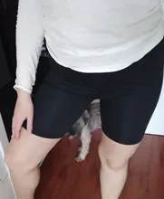 Pantalones cortos finos de cintura alta para mujer, Shorts de motorista informales, ajustados hasta la rodilla, color negro, ropa de calle