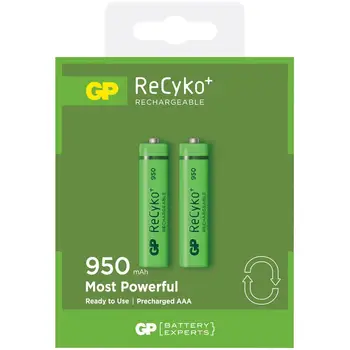 

IC-GP201159 - Blister card 2 rechargeable batteries AAA Mini stylus 950mAh GP ReCykoGP BATTERIES4.76