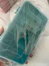 13 redes transparente portátil tornillos caja de almacenamiento doble-lado multifuncional estuche para herramientas de almacenamiento de caja de plástico