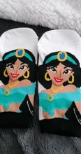 Disney-Calcetines antideslizantes de algodón con dibujos animados para niños, medias de princesa, sirena, Princesa, anna, Blancanieves