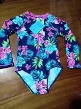 BAOHULU UPF 50 + bañador para bebé, traje de Sol para niña pequeña, traje de baño estampado de manga larga, ropa de baño para niña, ropa de baño de una pieza