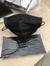 Mascarilla desechable de 3 capas para adultos, máscara no tejida, envuelta individualmente, con filtro negro, 10/100/200/400 Uds.