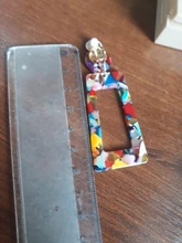 Pendientes de Clip para mujer, aretes de leopardo acrílico largo cuadrado geométrico circular sin Piercing, Clips para las orejas