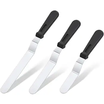 3PCS Stainless Steel Cream Offset Spatula Cake Butter Knife Pastry Icing Frosting Smoother Polisher Angled Cake Decorating Tool
3PCS Stainless Steel Cream Offset Spatula Cake Butter Knife Pastry Icing Frosting Smoother Polisher Angled Cake Decorating Tool