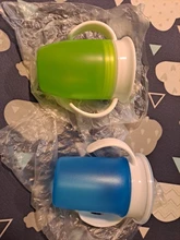 Taza de beber de aprendizaje para bebé, con tapa abatible de doble manija, a prueba de fugas, sin BPA, 360 grados