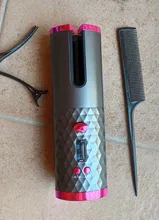 Rizador de pelo automático de hierro, rizador inalámbrico de aire recargable por USB para rizos y ondas, pantalla LCD, rizador de cerámica