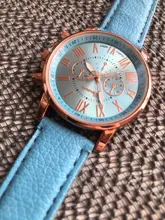 Reloj para mujer, números romanos, imitación de cuero, reloj analógico de cuarzo, reloj para mujer de alta calidad