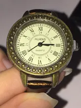 Relojes de pulsera de cuero Vintage para mujer, de diseñador, de cuarzo marrón, Retro, de pulsera