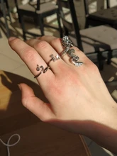 Anillo de estilo gótico para hombre y mujer, sortija de serpiente con diseño de garra de dragón y animales, Estilo Vintage, Punk, Hip Hop, apertura ajustable, regalo de joyería