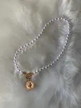 Gargantilla de perlas góticas para mujer, Collar de Color dorado, colgante Lasso, joyería en el cuello, cadena de cuentas, Gargantilla para niña, Kpop