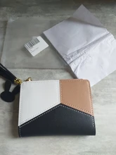 Billeteras geométricas rosas para mujer, Cartera de bolsillo, tarjetero de retales, monedero corto a la moda