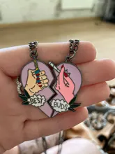 Moda mejor amigos cariño amor colgante collar 2 unids/set Arco Iris Corazón Roto regalo amigos regalo joyería de amistad