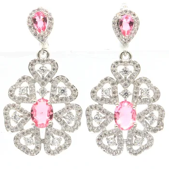 46x21mm New Statement Jewelry Created Pink Tourmaline Silver Earrings For Woman's Wholesale Drop Shipping
46x21mm New Statement Jewelry Created Pink Tourmaline Silver Earrings For Woman's Wholesale Drop Shipping