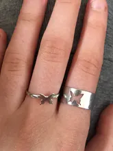 Anillos de mariposa Punk para mujer y hombre, conjunto de anillos de mariposa con apertura, joyería de boda de compromiso, Color dorado y plateado