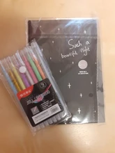 Juego de 9 bolígrafos y 1 cuaderno, diario de bocetos para Graffiti, cubierta suave de papel negro, cuaderno de bocetos, suministros escolares de oficina, 2020