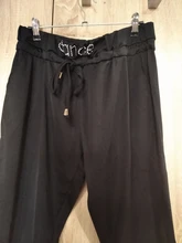 Capri de cintura elástica para correr para mujer, pantalones deportivos informales de moda, con cordón, Cachemira, para baile, 3/4