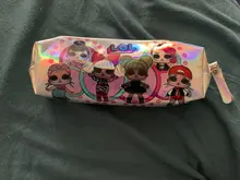 Lol Surprise-bolsa de lápices de sílice para niñas, bolso de mano de Pu con dibujos animados, bolsa para estudiante de papelería