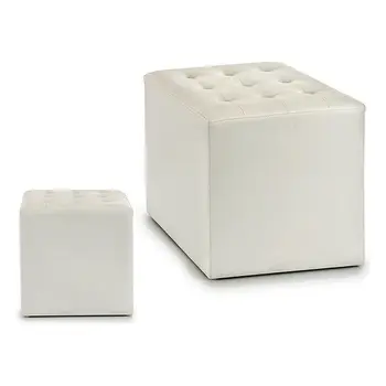 Pouffe White Leather (35 x 35 x 35 cm)
Pouffe White Leather (35 x 35 x 35 cm)