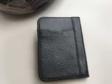 Tarjetero de cuero para hombre y mujer, billetera plegable para tarjetas de identificación y de crédito, cubierta de viaje para pasaporte de negocios Vintage