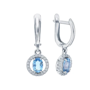 Silver earrings with Topaz and cubic zirconia sunlight sample 925 
Silver earrings with Topaz and cubic zirconia sunlight sample 925